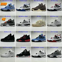 DHgate OG 2023 Basketball Shoes Jumpman 4 4s University Blue Sail Bred Military Black Cat Fire Red White Cement Thunder Cactus Jack Cool Grey Man