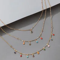 Choker Bohemian Body Chains Golden Necklace Women Collares Boho Colorful Beads Tassel Handmade French Collier Jewelry Chokers