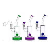 23cm Tall Mobius Glass Bong Water Pipes Matrix Perc Heady Dab Rigs Hookah Shisha Unique Recycler Bongs Smoking Piece with Male Glass Oil Burner Pipes Cheapest