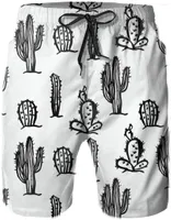 Shorts para hombres hombres Trunks de natación Cactus blanca Swimming Swimwear Resistente al agua Running Summer Beach Autfit Pants