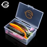 Baits Lures QXO Fishing Soft Worm With Box Silicone Bait Swimbait Streamer Sea Spoon 7cm 10cm Wobbler Set 230206