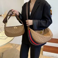 new classic printed handbag fashion versatile shoulder bag large capacity shopping bag color contrast Tote bag trend