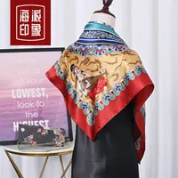 Lenços mãe no outono e inverno da impressão de seda Dunhuang Cultural Gift 90 Big Squares Mulberry
