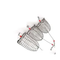 Fishing Accessories S M L Bait Cage Trap Basket Feeder Holder Stainless Steel Wire Gear Lure Fish Drop Delivery Sports Outdoors Dhsgf