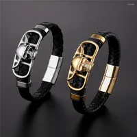 Link Bracelets Charm Multilayer Leather Bracelet Taurus Stainless Steel Braided Men's And Women's Couple Gifts Pulseira