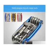 Tools Cycling Bicycle Repair Portable Bike Maintenance Mtifunctional 11 In One Chain Cutter Removal Drop Delivery Sports Outdoors Dhcuw