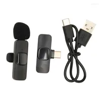 Microphones Wireless Lavalier Microphone USB C Plug Play Mic Automatic Pairing Mini Lapel For Phone PC Tablet