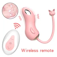 Womens G-Strings Cute Animal Remote Control Vibrator Sex Toys Masturbation Vibrating Egg Electric Shock Vaginal Balls for Wome