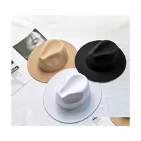 Stingy Brim Hats Felt Fedora Mens Womens Hat Women Men Fedoras Bk Woman Man Jazz Panama Cap Female Male Caps Fashion Accessories 442 Dh9Qz