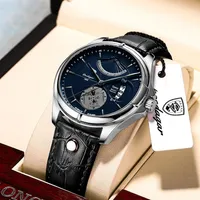 Swiss Brand Mens Watches Top Waterproof Sport Wristwatch Chronograph Quartz Military Genuine Leather Watch2631