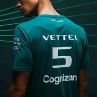 Aston Martin Cognizant F1 2022 official team driver T-shirt - Sebastian Vettel's latest F2 GT racing men's large 3D shirt
