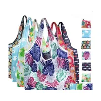 Storage Bags Foldable Polyester Ecofriendly Handbag Portable Large Capacity Reusable Shop Grocery Tote Bag Advertising Gift Hand Hel Dhmi7
