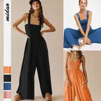 Women's Swimwear Beach Dress For Women 2023 Outlet Cover Up Wipes Bosom Sexy Sleeveless Vest JumpSuit Loose Legged Pants Print Polyester