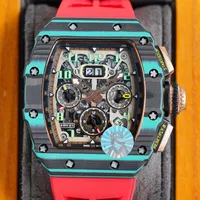 mens watches automatic watch 50 40mm dial calendar carbon fibre case sapphire waterproof mechanical movement man watches rm11-03311z