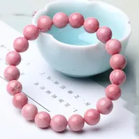 Strand Beaded Strands Wholesale Pink Natural Stone Bracelets Round Beads Bracelet Woman's Life Lucky For Women Girl Friend Gift Crystal