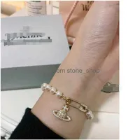 Pendant Necklaces Designer Diamond Inlaid Classic Pearl Bracelet Womens Ins Design Paper Clip Net Drop Delivery Jewelry Pendants Dhefm