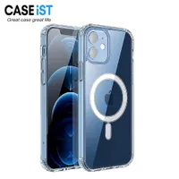 CASEiST Luxury Magnetic Transparent Clear Acrylic PC TPU Anti Yellow Bumper Mobile Phone Cases Covers For iPhone 14 13 12 11 Pro Max XR XS 8 7 Plus Compatible Magsafe