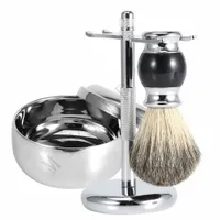 Delicado juego de pincel de afeitar suministros para el ba￱o de afeitado taz￳n de afeitar soporte de afeitar el dep￳sito de la barba de afeitar la barba hombres barba limpio de afeitado