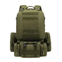 Backpack 50L Tactical Backpack Men's Military Backpack 4 in 1Molle Sport Tactical Bag Outdoor Hiking Climbing Army Backpack Camping Bags 020723H