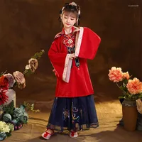 Ethnic Clothing Lovely Flower Girls Dresses Kids For Chinese Cheongsam Baby Elegant Clothes TraditionalUniform Year Costume