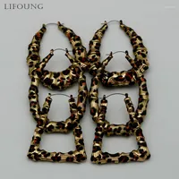 Hoop Earrings Hollow Statement Leopard Print For Women Large Metal Fashion Vintage Styles Designer Jewelry Party Gift C1136