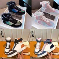 2019 Rivoli Sneaker Boot High Top Trainers Boot for Men and Women Low-top Shoes Leather Trainers with Box US4-12 NO25