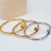 Width 4.5MM Nail Bracelet Designer Bracelets Luxury Jewelry For Women Fashion Bangle Titanium Steel Alloy Gold-Plated Craft Never Fade Not Allergic