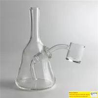 14mm female oil rigs glass bong with 14mm male quartz banger XL thick bottom Beaker recycler bong thick glass