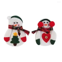 Christmas Decorations 2pcs set Santa Claus Kitchen Cutlery Suit Silveware Holders Porckets Knifes And Folks Bag Snowman Shaped Holiday Gifts