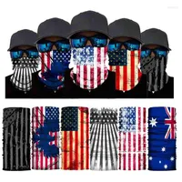 Berets 3D National Flag Print Scarf Neck Gaiter Bandana Circle Loop Summer Sun Protective Tube Ring Scarves Men Headwear Balaclava