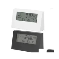 Desk Table Clocks Digital Alarm Clock Lcd Display Sn Function Time Date Temp Humidity Electronic With Light Drop Delivery Home Gar Dh1Xv