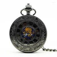 Pocket Watches Steampunk Luxury Fashion Antique Skeleton Mechanical Watch Men Chain Necklace Business Casual & Fob
