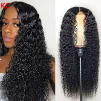 13x4x1 Virgin Hair Transparent T-Part Lace Front Wig Curly 150% Density