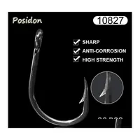 Fishing Hooks Posidon 10827 30 Pcs Pack Stainless Steel Tuna Circle Jigging Assist Live Bait Jig Assistant Fish Drop Delivery Sports Dhcq0
