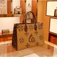 2023 Top ONTHEGO Handbags Women Leather Shoulder Bags Leopard Splicing Crossbody Bag Messenger Bags Designers Handbag Tote Purse M58521
