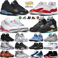 men women basketball shoes with box 3 5 6 11 12 13 cherry 11s cool greys bred concord 5s Aqua racer blue unc 3s fire red black cat Playoffs 2023 mens trainers sneakers