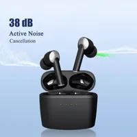 Cell Phone Earphones J8 ANC TWS Bluetooth 52 Wireless Active Noise Cancelling Headphones Low Latency 4mic ENC With Mic Waterproof 230207