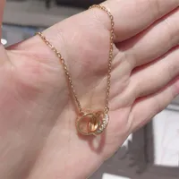 Изысканное роскошное ожерелье женское бриллиантовое ожерелья подвесные цепь 3 кольца фанаты ювелирные аксессуары