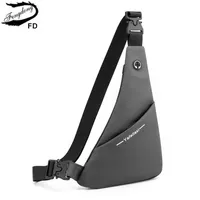 Waist Fengdong ultra thin chest anti theft Crossbody Bags small shoulder s for outdoor sport men cell phone bag 0206