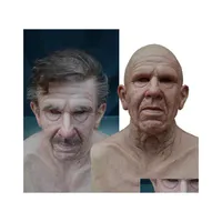 Party Masks Grandfathers Latex Scary Fl Head Cosplay For Halloween Wig Old Man Mask Bald Horror Funny Drop Delivery Home Garden Fest Dhw3K