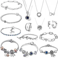 Charm Bracelets selling 100 925 sterling silver Pando bracelet Love original snake charm necklace DIY ladies accessories 230207