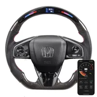 Car Steering Wheels Accessories for Honda Civ-ic FC Si Type - R FK7 FK8 Race display 100% Carbon Fiber LED Steering Wheel