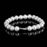 Jewelry beaded bracelets Glass pearl Tennis chains Design for Men women hip hop chain bead Steel Bracelet with CZ diamond Lover Gold Silver Rose Fashion Luxury chain