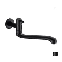 Bathroom Sink Faucets Mop Pool Tap Black Single Cool Wall Type Rotating Extended Faucet Balcony Washbasin Den Bibcock Drop Delivery Dhrqk