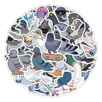 50PCS Cute Cartoon Pigeon Waterproof Wall Stickers For DIY Phonecase Car Notebook Laptop