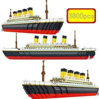 Blocks 3800 pcs Diamond Mini Blocks Model Building bricks ship rms cruise titanic sets kits city technical W230207