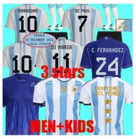 2022 WORLD CUP Argentina soccer Jersey football shirt DYBALA AGUERO MARADONA DI MARIA MESSIs 22 23 fans player version Men Kids kit sets socks