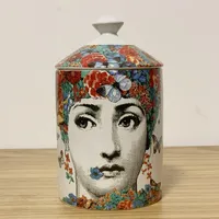 Flower Style Butterfly Girl Lady Face Decorative Jar Candle Holder Makeup Pen Jewellery Storage Box with Lid Ceramic Crafts235r