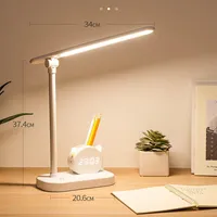 Table lamp pen holder desk with clock eye protection student dormitory large capacity lamp top277Y