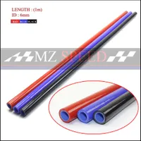 Hoses 6mm 3 layers Polyester 1 Meter Silicone Straight Hose blue red Silica gel tube For Car engine Universal High temperature pipe 230207